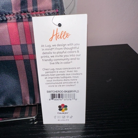 Lug Switcheroo Crossbody Bag NWT Black & Berry Plaid - Picture 4 of 6